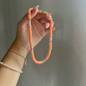 handmade orange necklace